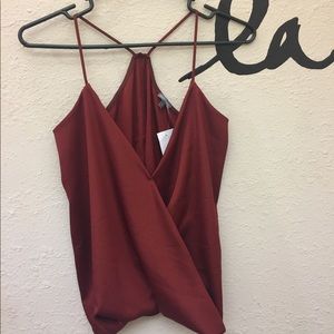 Maroon strappy tank top